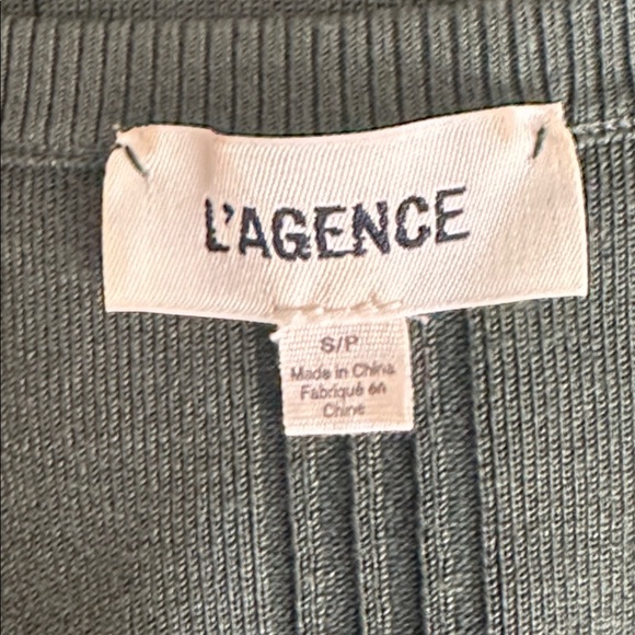 L’AGENCE Shelby Olive Green Midi Ribbed Knit Sleeveless Dress Size S Sweater - Picture 10 of 12